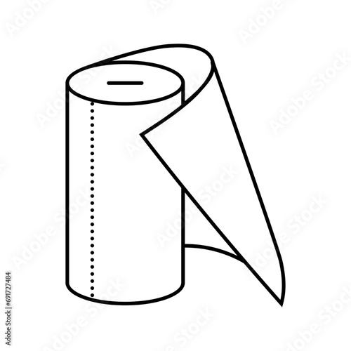 tissue roll paper towel line icon vector. tissue roll paper towel sign. isolated contour symbol black illustration