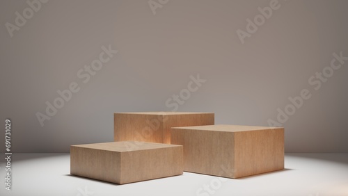 Photos Wooden empty podium or pedestal for product presentation