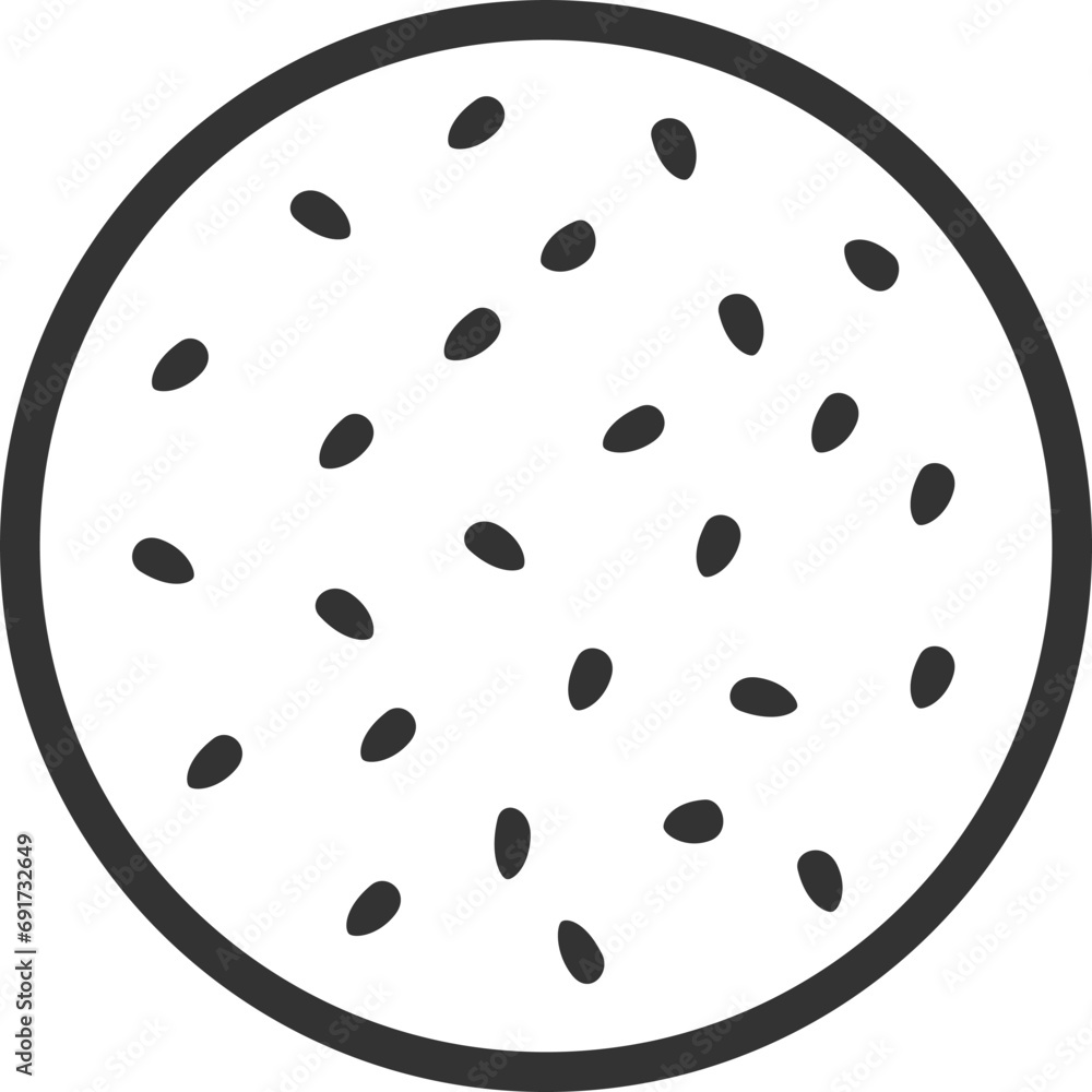 ごまパンのアイコン(線画)のイラスト ごまパンのアイコン(線画)のイラスト