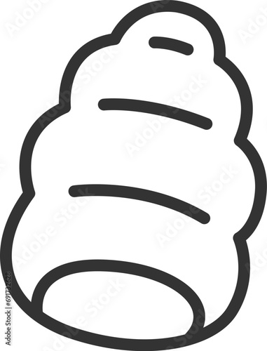 チョココロネパンのアイコン（線画）のイラスト