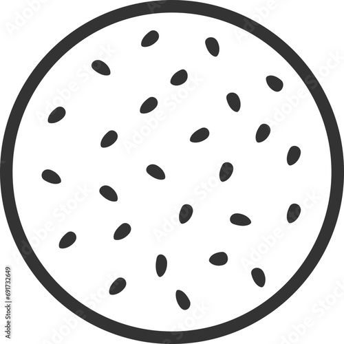 ごまパンのアイコン（線画）のイラスト