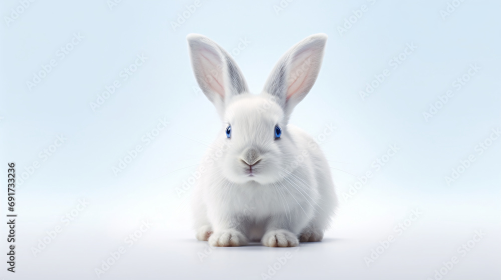 White rabbit isolated on white