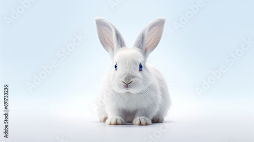 White rabbit isolated on white © ikkilostd