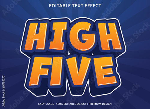 high five editable text effect template use for business brand and logo