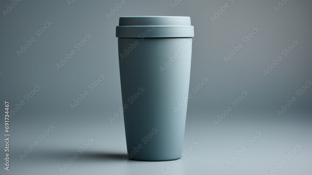 A sleek grey takeaway coffee cup presents a modern, minimalist aesthetic, perfect for a sophisticated urban coffee lover. A sleek grey takeaway coffee cup presents a modern, minimalist aesthetic, perfect for a sophisticated urban coffee lover.