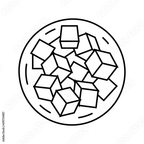 tofu japanese food line icon vector. tofu japanese food sign. isolated contour symbol black illustration