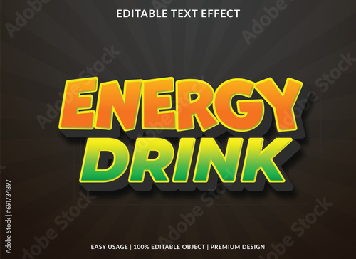 energy drink editable text effect template use for business brand and logo
