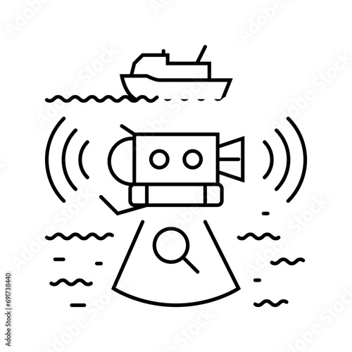 marine research expeditions line icon vector. marine research expeditions sign. isolated contour symbol black illustration