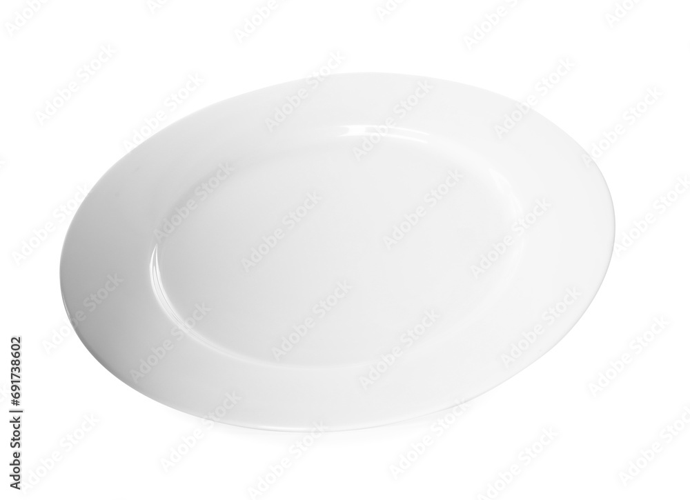 Clean empty ceramic plate isolated on white Clean empty ceramic plate isolated on white