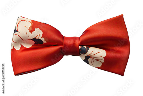 gift holiday formal elegance decoration shiny accessory birthday fashion satin white isolated red ribbon attaching Bow Tie