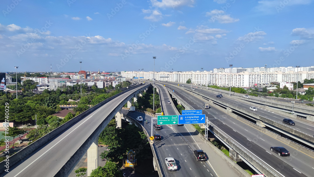 bird eye view of Bangkok eastern outer ring road