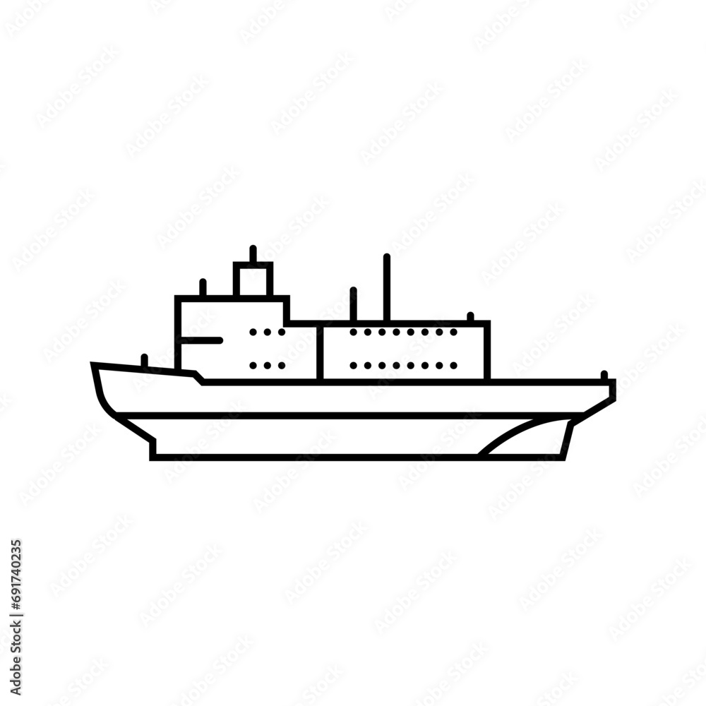 ice breaking ships line icon vector. ice breaking ships sign. isolated contour symbol black illustration