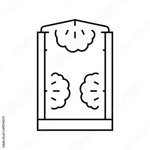 decontamination shower nuclear energy line icon vector. decontamination shower nuclear energy sign. isolated contour symbol black illustration