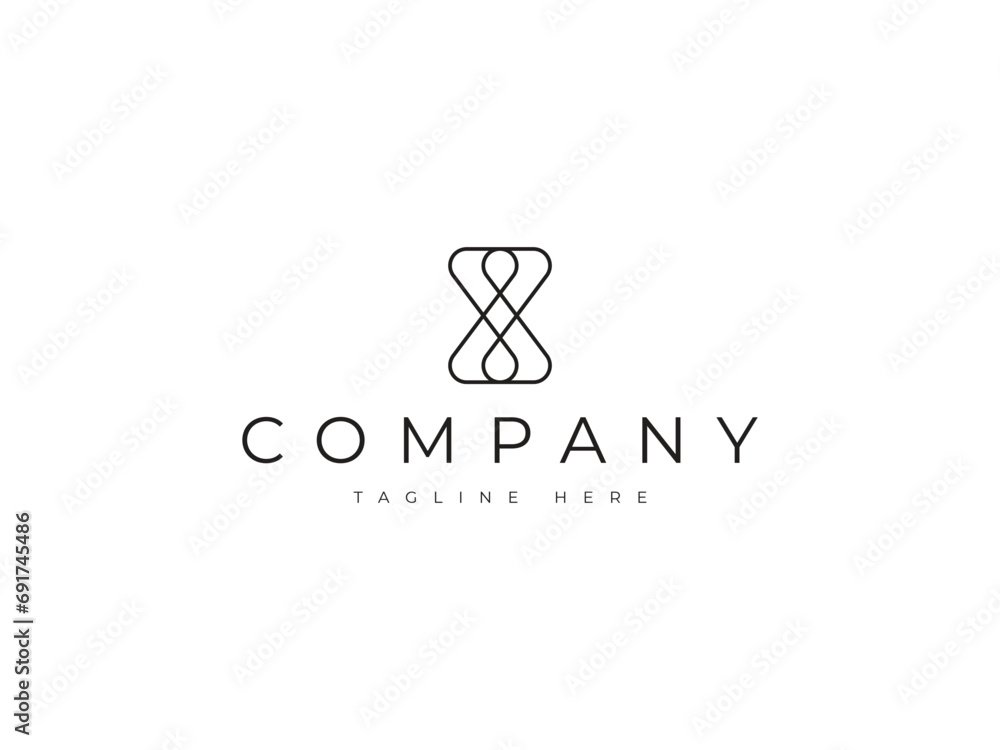 letter X with infinity line logo design letter X with infinity line logo design