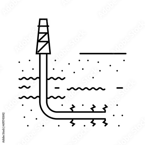 hydraulic fracturing petroleum engineer line icon vector. hydraulic fracturing petroleum engineer sign. isolated contour symbol black illustration