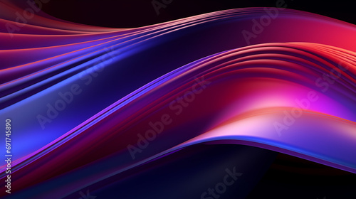 abstract neon background with colorful glowing waves 3d render