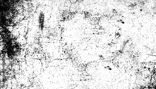 Hand drawn scattered black grunge dots or dust, grungy dirty texture for banner, poster, retro and vintage design. Black and white grunge, surface dust and rough dirty background. Grainy texture vecto photo