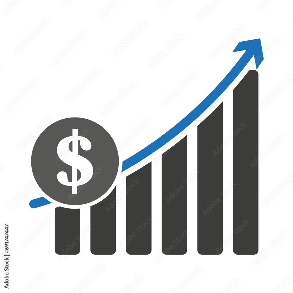 Sales growth bar chart icon. Vector illustration. EPS 10. Sales growth bar chart icon. Vector illustration. EPS 10.