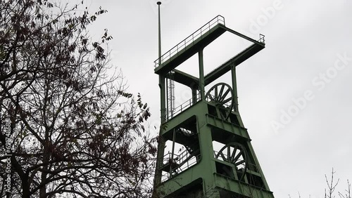 a mining tower in the ruhrgebiet in germany 4k 25fps video photo