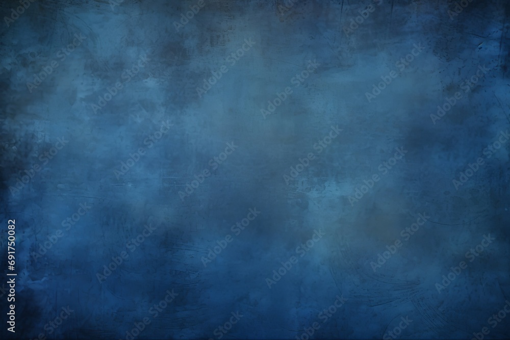 Dark blue grungy distressed canvas background, Generative AI 