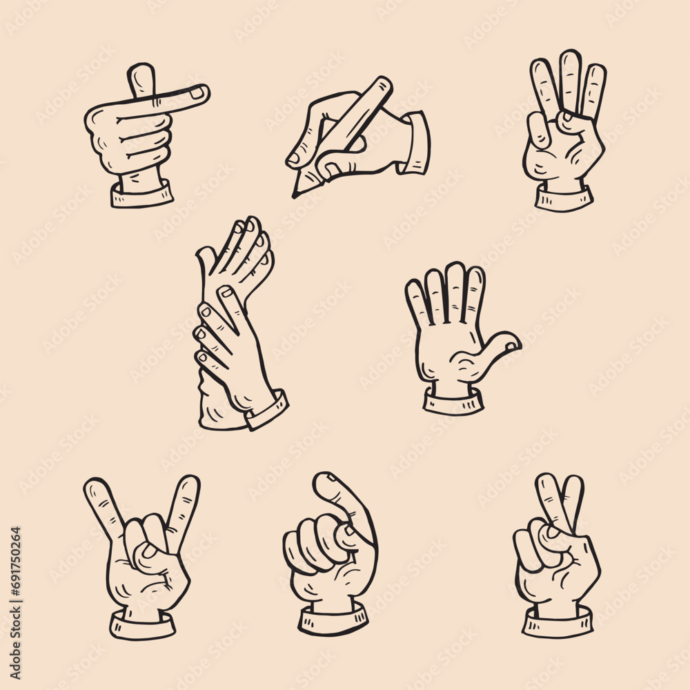 Fototapeta premium Hand sign for disability hand drawn illustration vector