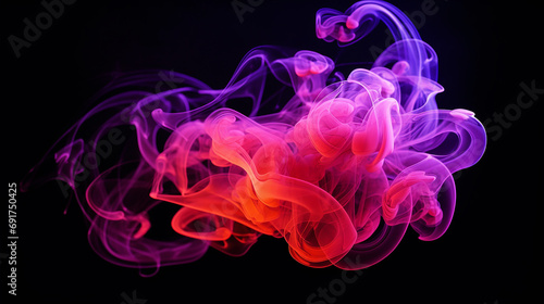 Abstract neon smoke on a dark background