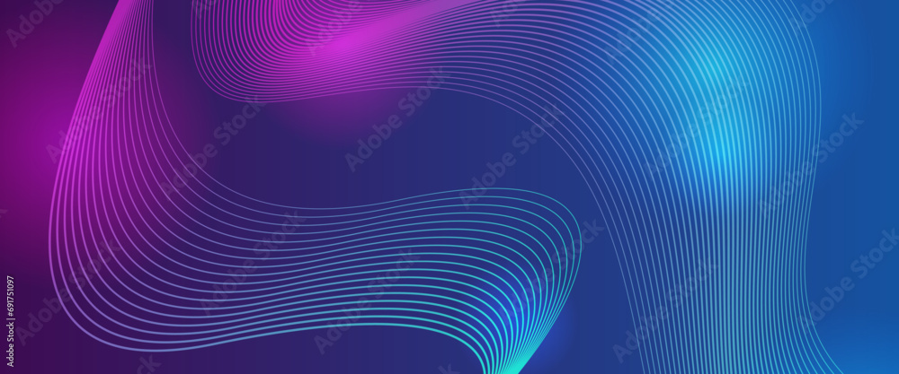 Purple violet and blue vector tech modern futuristic with line in glowing background. Minimalist modern technology line concept for banner, flyer, card, or brochure cover