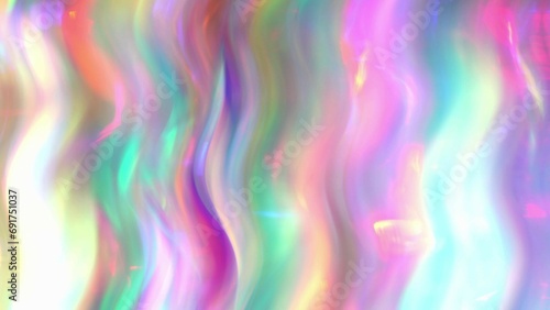 Rainbow colors soft gradient, wave pattern. Holographic transparent iridescent texture photo