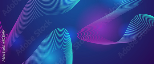 Purple violet and blue vector glowing tech line modern abstract background. Minimalist modern technology line concept for banner, flyer, card, or brochure cover