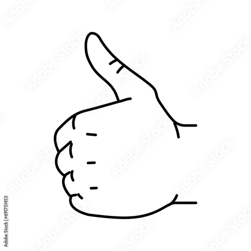 hand gesture shows class line icon vector. hand gesture shows class sign. isolated contour symbol black illustration