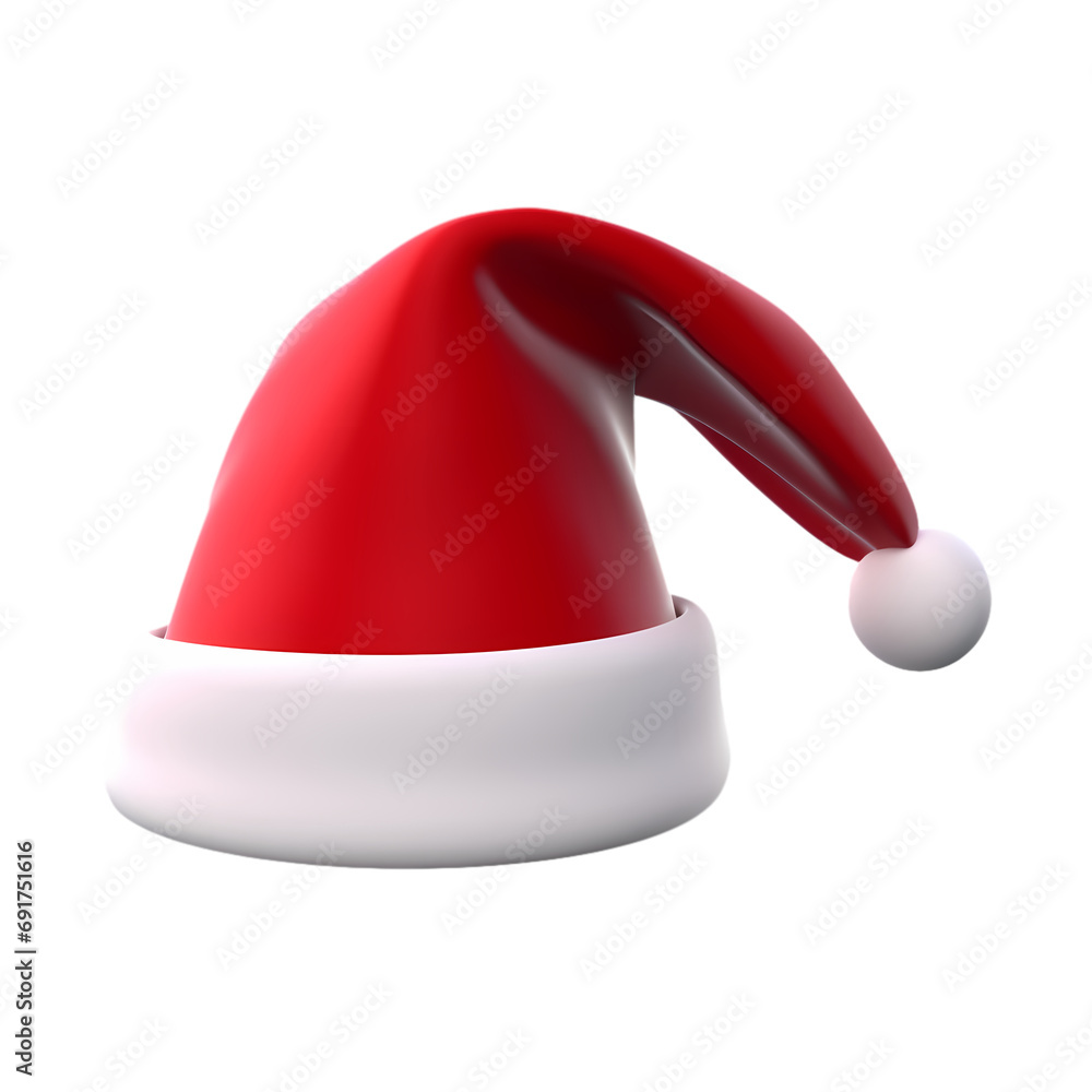 Santa hat isolated on transparent background Santa hat isolated on transparent background