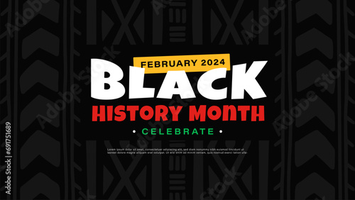 Black history month background design for african american civil rights protest event photo