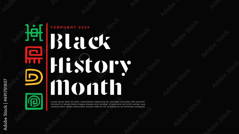 Black history month background design with afro art texture using for poster or banner event - obrazy, fototapety, plakaty 