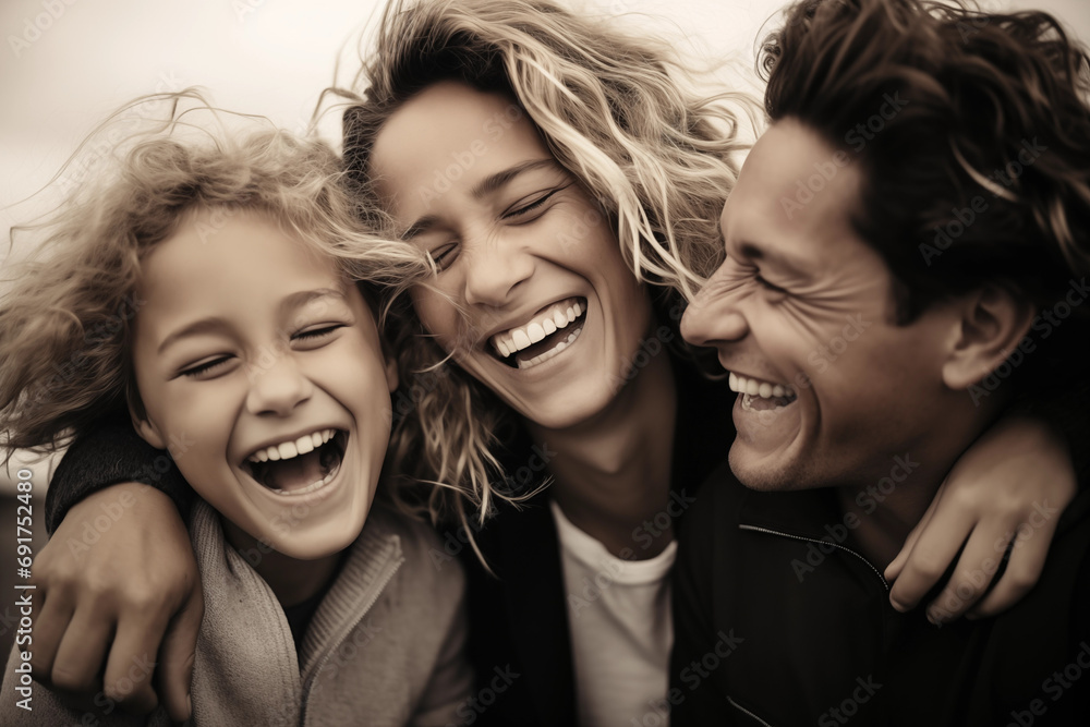 Group hugs and laughter captured during a family photoshoot, with space for messages on love and unity Group hugs and laughter captured during a family photoshoot, with space for messages on love and unity