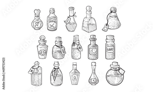 potion bottle handdrawn collection
