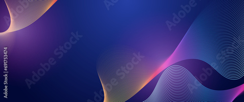 Colorful colourful vector abstract line modern tech on neon background. Technology modern business wave line banner background
