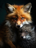 Fine art two foxes artwork generatieve ai