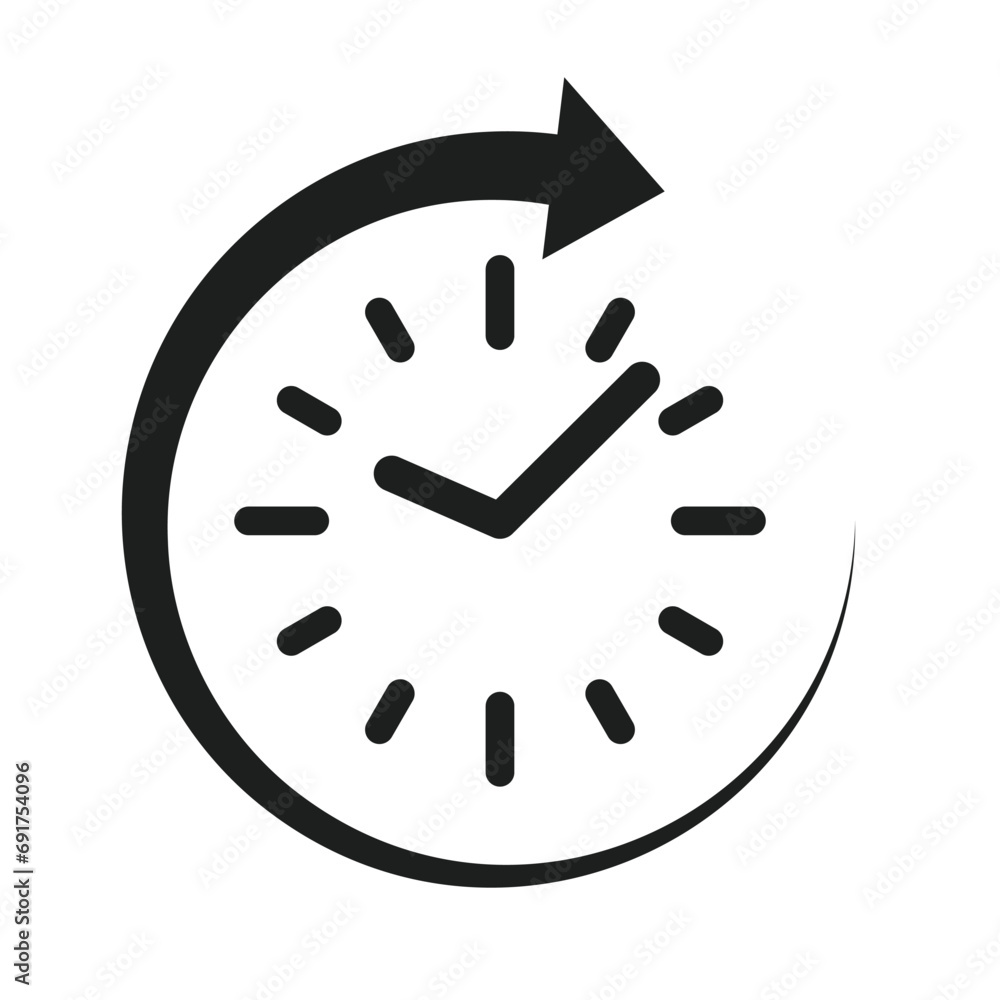 Simple icon representing a clock or timer Simple icon representing a clock or timer