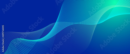Green and blue vector abstract technological modern line background. Abstract technology particles lines mesh background. Vector abstract graphic design banner pattern web.