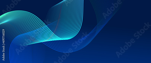 Green and blue vector abstract futuristic modern technology neon background with line. Abstract technology particles lines mesh background. Vector abstract graphic design banner pattern web. photo