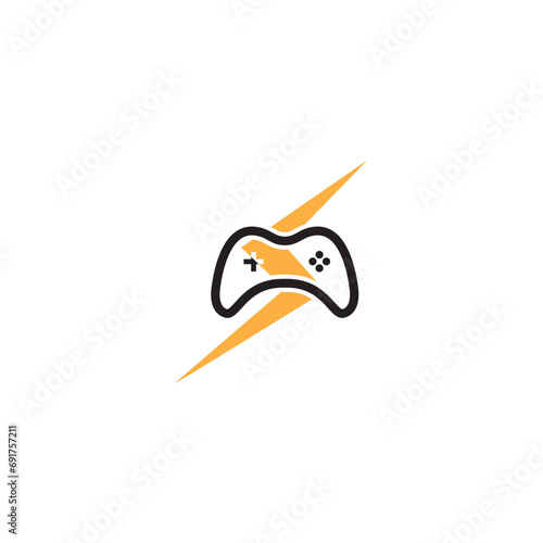 lightning game logo vector template