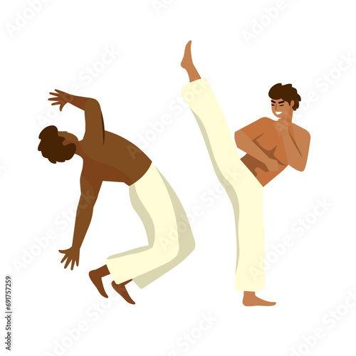 men practicing capoeira