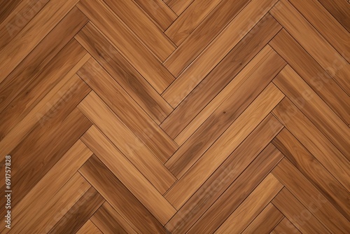 wooden floor with chevron pattern in close-up view Generative AI 