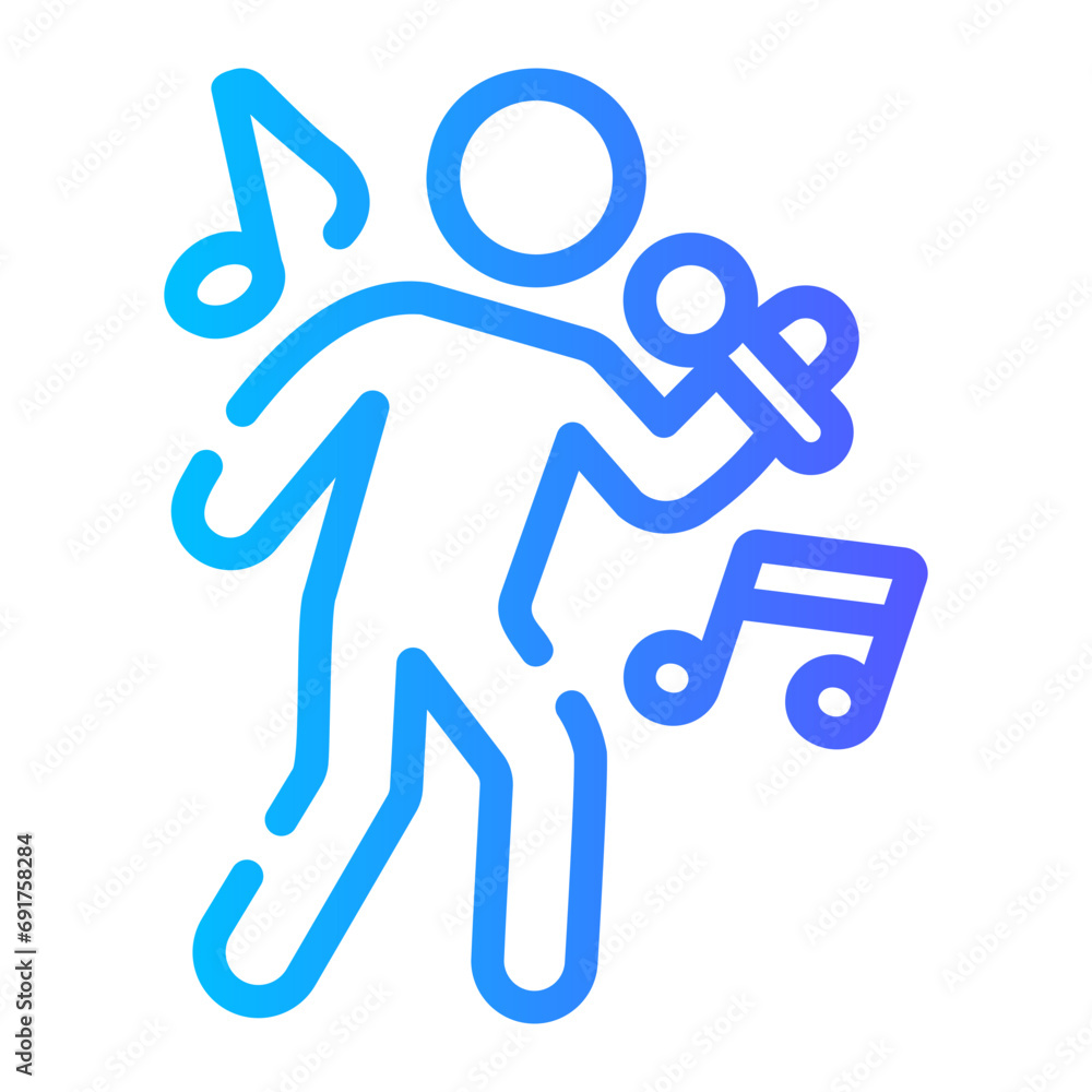 singing Line Gradient Icon singing Line Gradient Icon