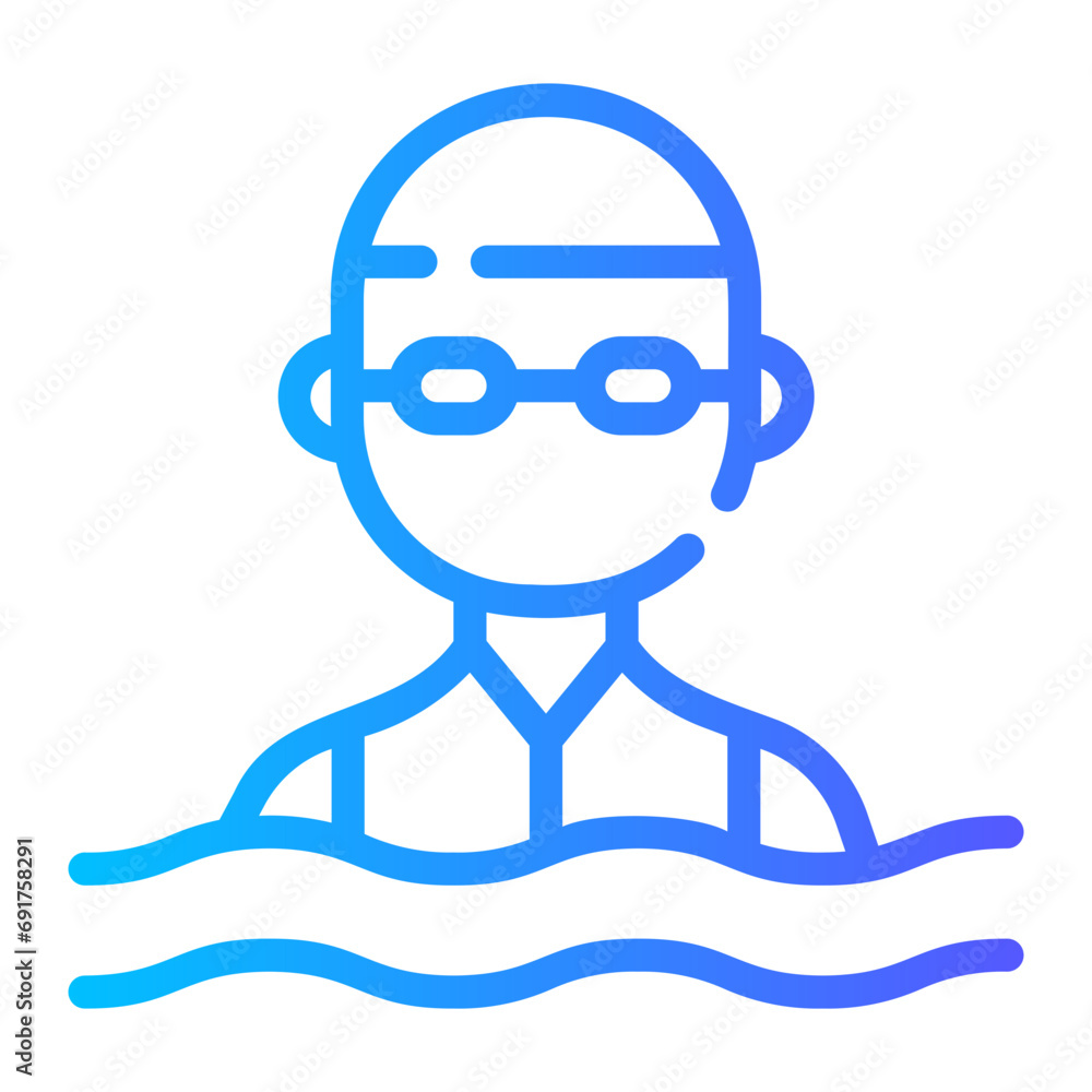 swimming Line Gradient Icon swimming Line Gradient Icon