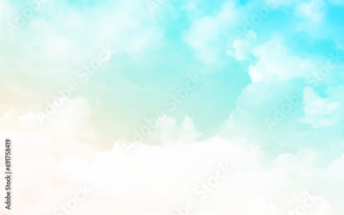 Vector illustration of fantasy sky background and pastel color.