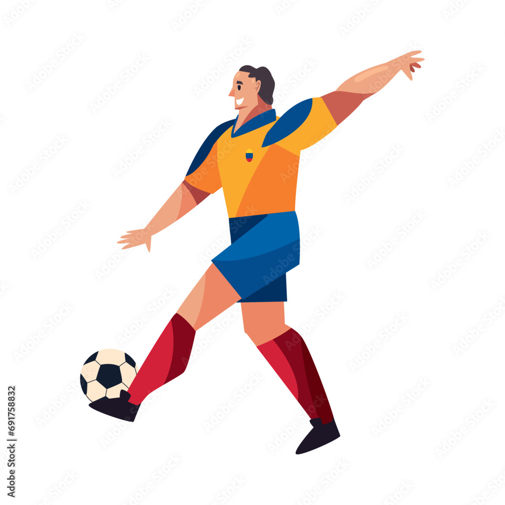 soccer colombia player cartoon
