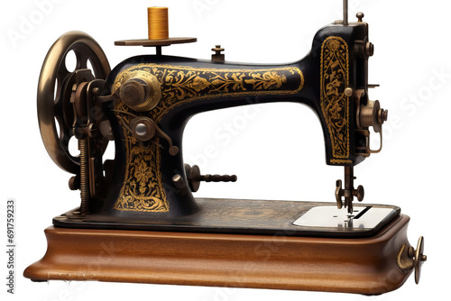 dressmaker stitch industrial handcraft design dressmaking black craft textile embroidery clothes tailor used vintage spool old fashion work thread needle clothing sew antique sewing machine photo
