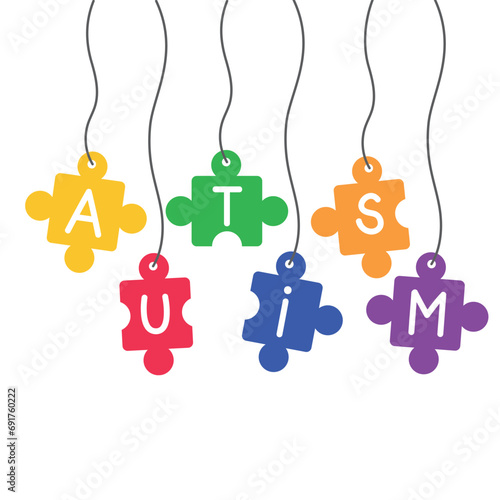 autism puzzles lettering