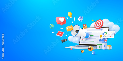 Seo optimization Digital marketing Illustrations